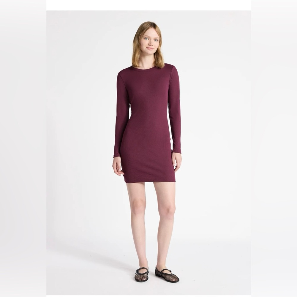 No‎ Boundaries’ Women’s Elegant Burgundy Long Sleeve Mini Dress! NWT Size (4-6)